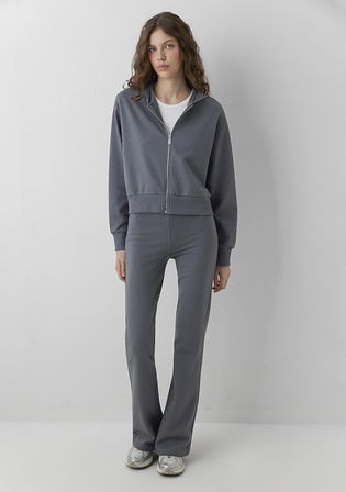 Kapüşonlu Gri Sweatshirt 1S10565-82453