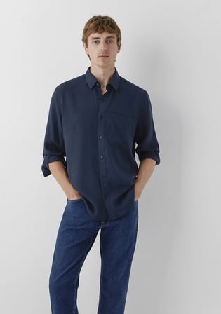 (Tencel™) Lyocell Lacivert Gömlek 0212075-70489