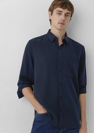 (Tencel™) Lyocell Lacivert Gömlek 0212075-70489