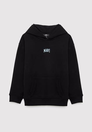 Mavi 6S10199-900 Mavi Logo Kapüşonlu Siyah Sweatshirt