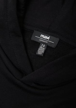 Mavi 6S10199-900 Mavi Logo Kapüşonlu Siyah Sweatshirt