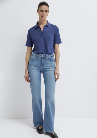 Örme Mavi Polo Tişört 1614311-70757
