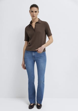 Örme Kahverengi Polo Tişört 1614311-87537