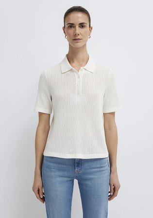 Örme Ekru Polo Tişört. 1614311-70057