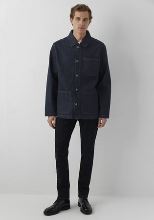 Ledger Mavi Pro Indigo Çizgili Jean Ceket 0121123-A3970