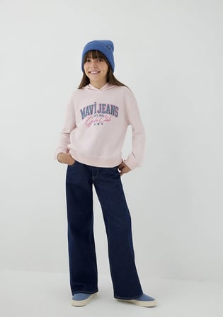 Mavi Jeans Baskılı Kapüşonlu Pembe Sweatshirt 7S10218-91487