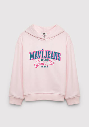 Mavi Jeans Baskılı Kapüşonlu Pembe Sweatshirt 7S10218-91487