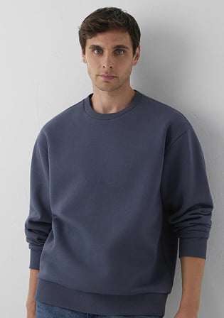 Bisiklet Yaka Lacivert Basic Sweatshirt 0S10276-70759