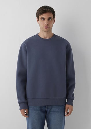 Bisiklet Yaka Lacivert Basic Sweatshirt 0S10276-70759
