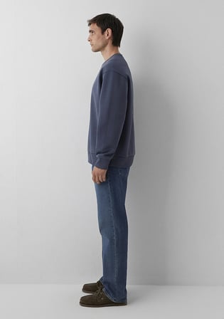 Bisiklet Yaka Lacivert Basic Sweatshirt 0S10276-70759