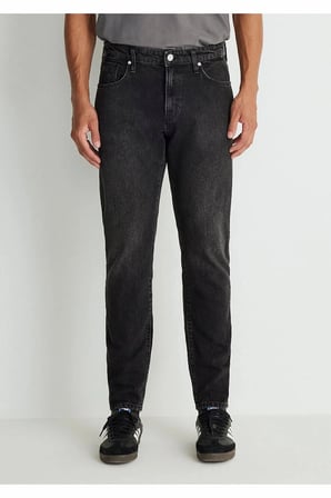 Erkek Gri London Classic Denim Antrasit Jean