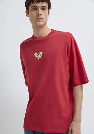 Heart Breaker Baskılı Kırmızı Tişört 0613647-70428