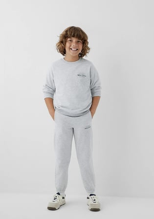 Mavi Logo Baskılı Gri Eşofman Takımı 6T10006-88467