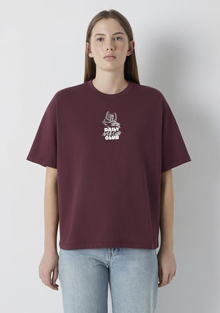 Slogan Baskılı Bordo Tişört 1614166-70664