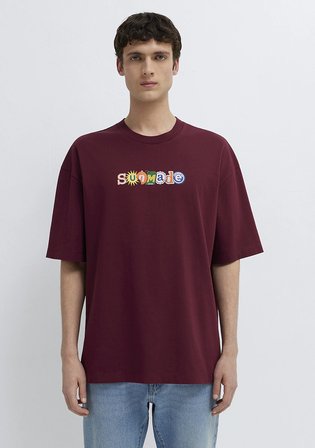 Baskılı Bordo Tişört 0613620-70426