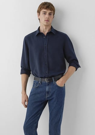 (TENCEL™) Lyocell Lacivert Gömlek 0210818-70489