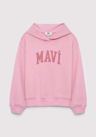 Kapüşonlu Pembe Sweatshirt 7S10147-71015