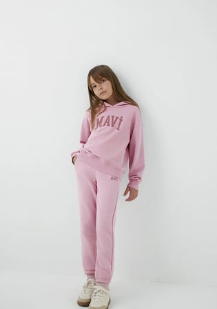 Kapüşonlu Pembe Sweatshirt 7S10147-71015