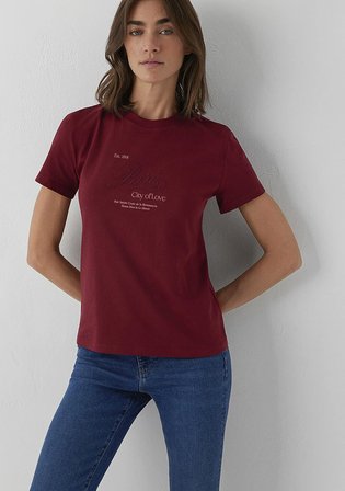 Paris İşlemeli Kırmızı Tişört 1614259-85633