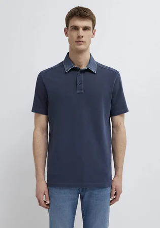 Denim Yakalı Lacivert Polo Tişört 0613659-70490