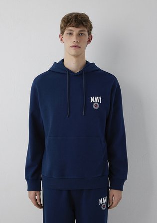 Mavi Logo Baskılı Kapüşonlu Lacivert Sweatshirt 0S10656-89353