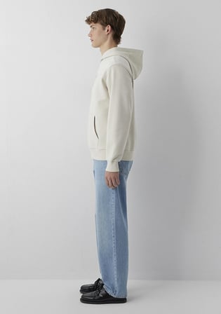 Mavi Logo Baskılı Kapüşonlu Bej Sweatshirt 0S10646-70144