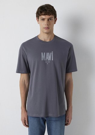 Mavi Logo Baskılı Gri Tişört 0613570-85540