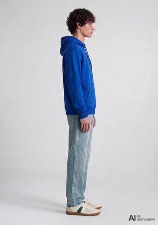 Mavi Logo Nakışlı Kapüşonlu Mavi Sweatshirt 065809-70896