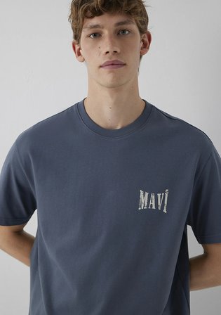 Mavi Baskılı Lacivert Tişört 0613579-80776