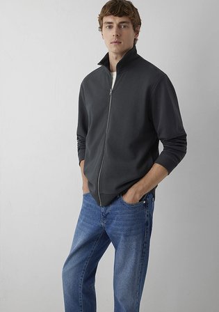 Fermuarlı Antrasit Sweatshirt 0S10653-91268