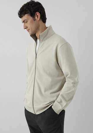 Fermuarlı Bej Sweatshirt 0S10653-70144