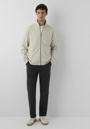 Fermuarlı Bej Sweatshirt 0S10653-70144