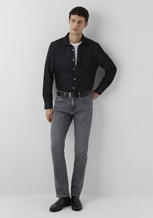 Marcus Classic Denim Gri Gabardin Pantolon 00351A4005