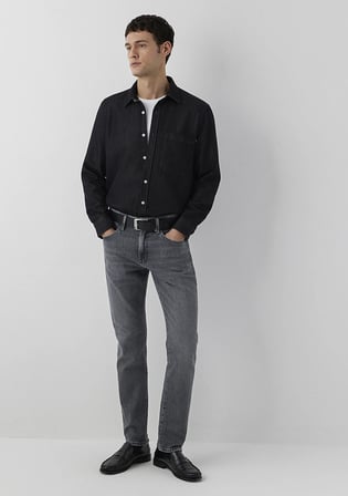 Marcus Classic Denim Gri Gabardin Pantolon 00351A4005
