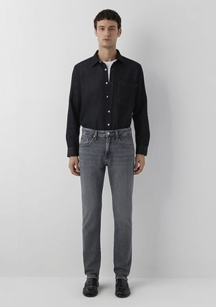 Marcus Classic Denim Gri Gabardin Pantolon 00351A4005