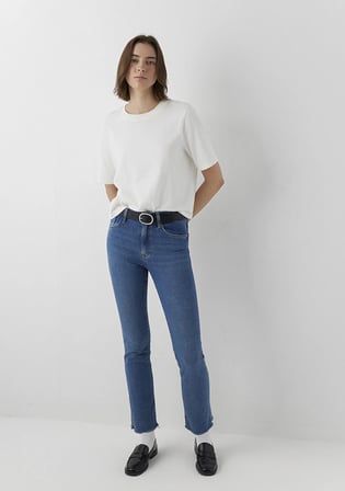 Vıola Premium Blue Puslu Indigo Mavisi Jean Pantolon 101048-A3794