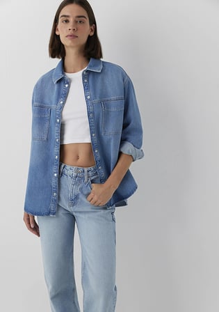 Brida Iconic Puslu Indigo Mavisi Jean Gömlek 1221062-A3844