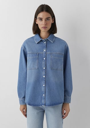 Brida Iconic Puslu Indigo Mavisi Jean Gömlek 1221062-A3844