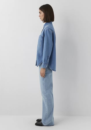 Brida Iconic Puslu Indigo Mavisi Jean Gömlek 1221062-A3844