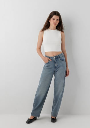 Tıya Iconic Puslu Indigo Mavisi Jean Pantolon 1018900-A3806