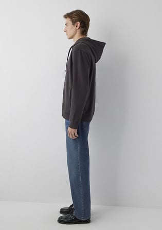 Kapüşonlu Fermuarlı Kahverengi Sweatshirt 0S10423-70219