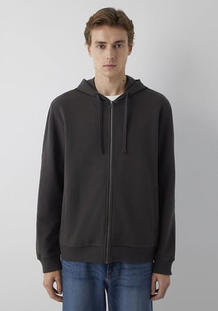 Kapüşonlu Fermuarlı Kahverengi Sweatshirt 0S10423-70219