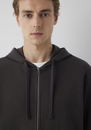 Kapüşonlu Fermuarlı Kahverengi Sweatshirt 0S10423-70219