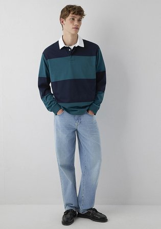 Blok Renkli Polo Sweatshirt 0S10615-90366