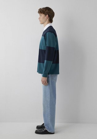 Blok Renkli Polo Sweatshirt 0S10615-90366