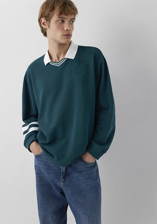Polo Yaka Yeşil Sweatshirt 0S10612-90366
