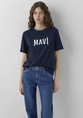 Mavi Logo Baskılı Lacivert Tişört 1614376-80872