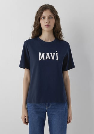 Mavi Logo Baskılı Lacivert Tişört 1614376-80872