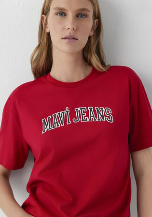 Mavi Jeans Baskılı Kırmızı Tişört 1614381-86417