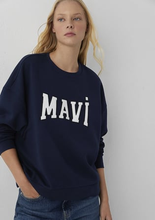 Mavi Logo Baskılı Lacivert Sweatshirt 1S10580-80872